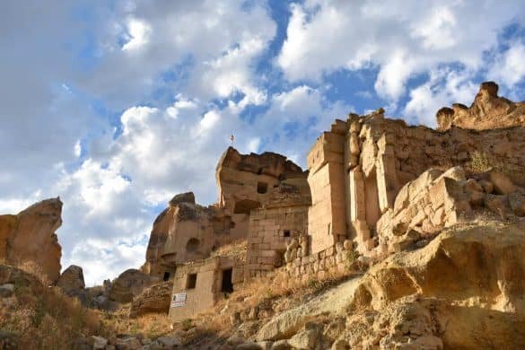 ancient settlement built in a rocky hill