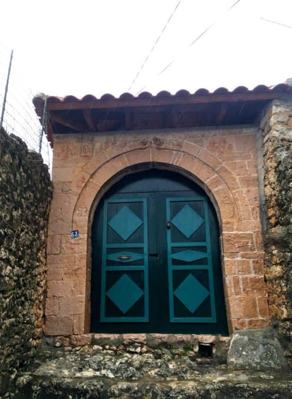 Turquoise Patterned Door – Foiniki, Greece a turquoise patterned traditional village door at foiniki thesprotia
