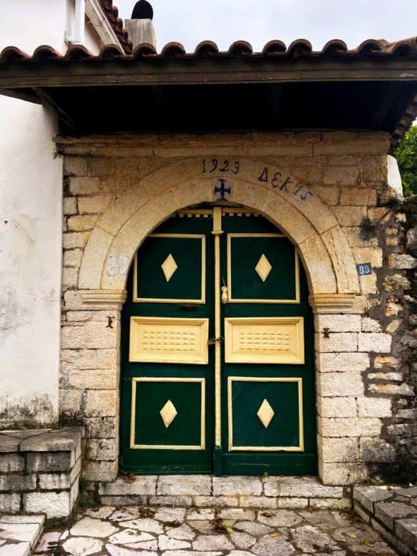 Green Patterned Door – Foiniki, Greece a green patterned traditional village door at foiniki thesprotia