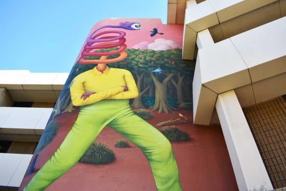 a graffiti of an one-eyed man at northbridge sydney