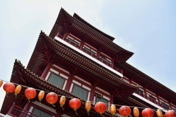 Buddhist temple in a chinatown