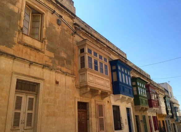 photo of colourful balconies in Valletta