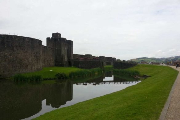 Caerphilly Castle – South Wales Refection of Caerphilly Castle on the water - South Wales