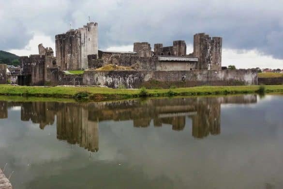 Caerphilly Castle – South Wales reflections of caerphilly castle on the water