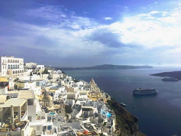 panoramic view at fira santorini