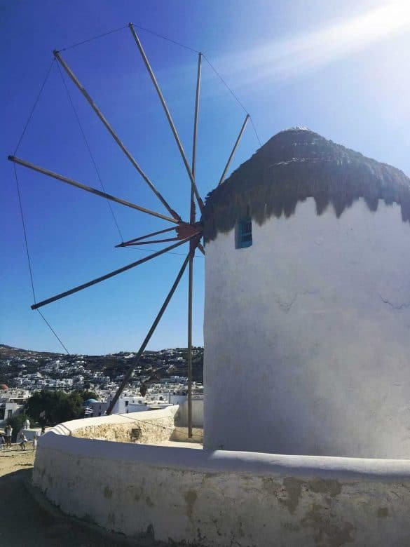 White windmill at Mykonos, Cyclades, Greece