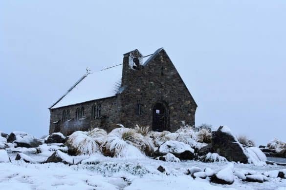 Church of the Good Shepherd – Lake Tekapo, New Zealand Church of the Good Shepherd during snowfall at lake tekapo